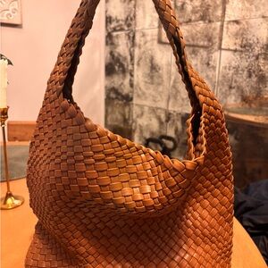Elegant Brown Woven Women's Bag